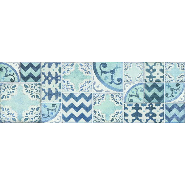 Pottery Wall - Light/Turquoise/Ocean   Decorative tile Azulejo 25x76cm   9mm