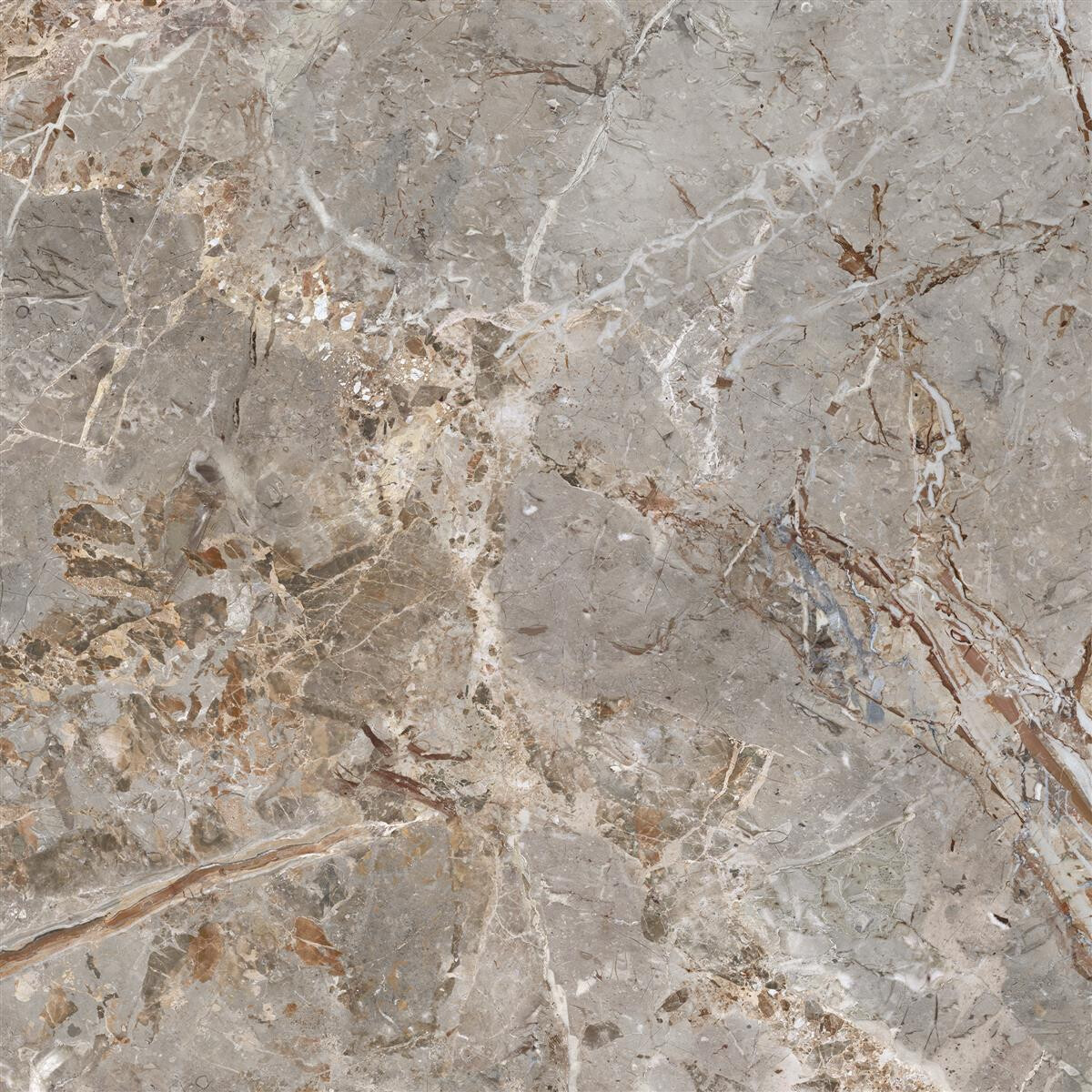 Breccia Argentum Floor and wall 6 mm 120x120cm - Peintner.shop - Tile