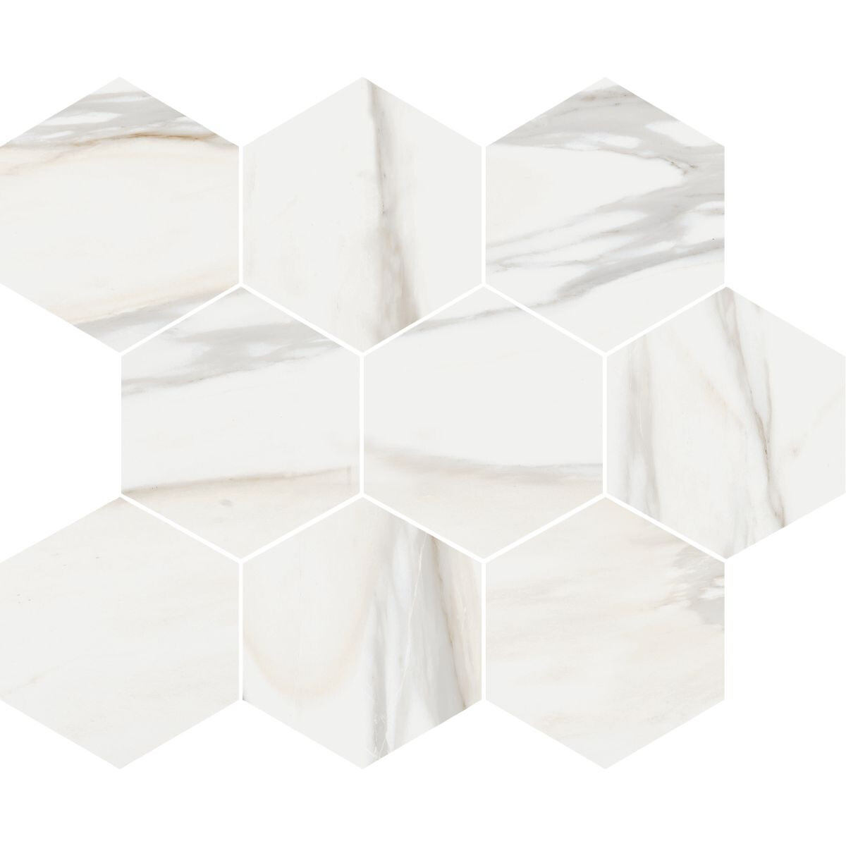 White Marble - Mosaic tiles - Esagona