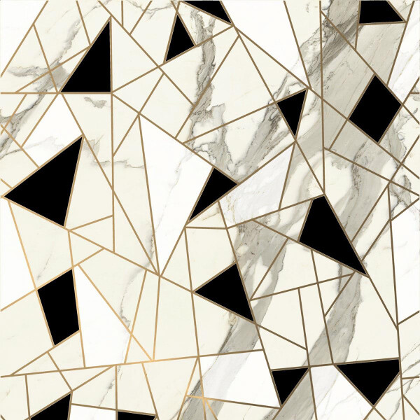 Boutique - Calacatta Oro   Decorative tile "Geometria" 60x120cm  8,5mm