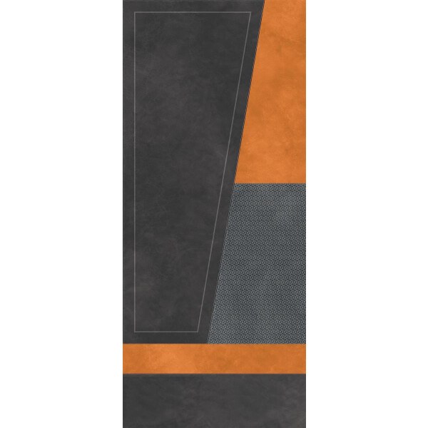 Korium_ColourfulSeries - Orange   Dekorfliese  "Diagonal A"  120x280cm  6mm  NAT