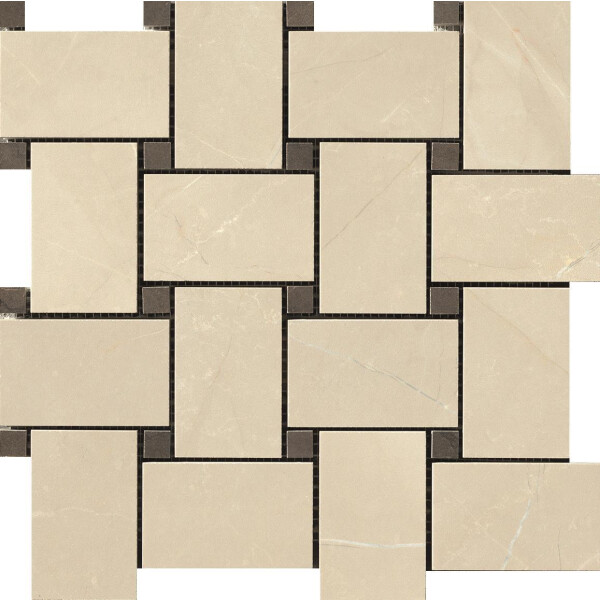 Gemme - Breccia Sabbia / Fossena   Mosaikfliese  "Basket"  LUX  30x30cm  9,5mm