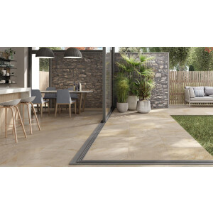 Stonequartz - Beige  Terrassenfliese  60x60cm  20mm  GRIP